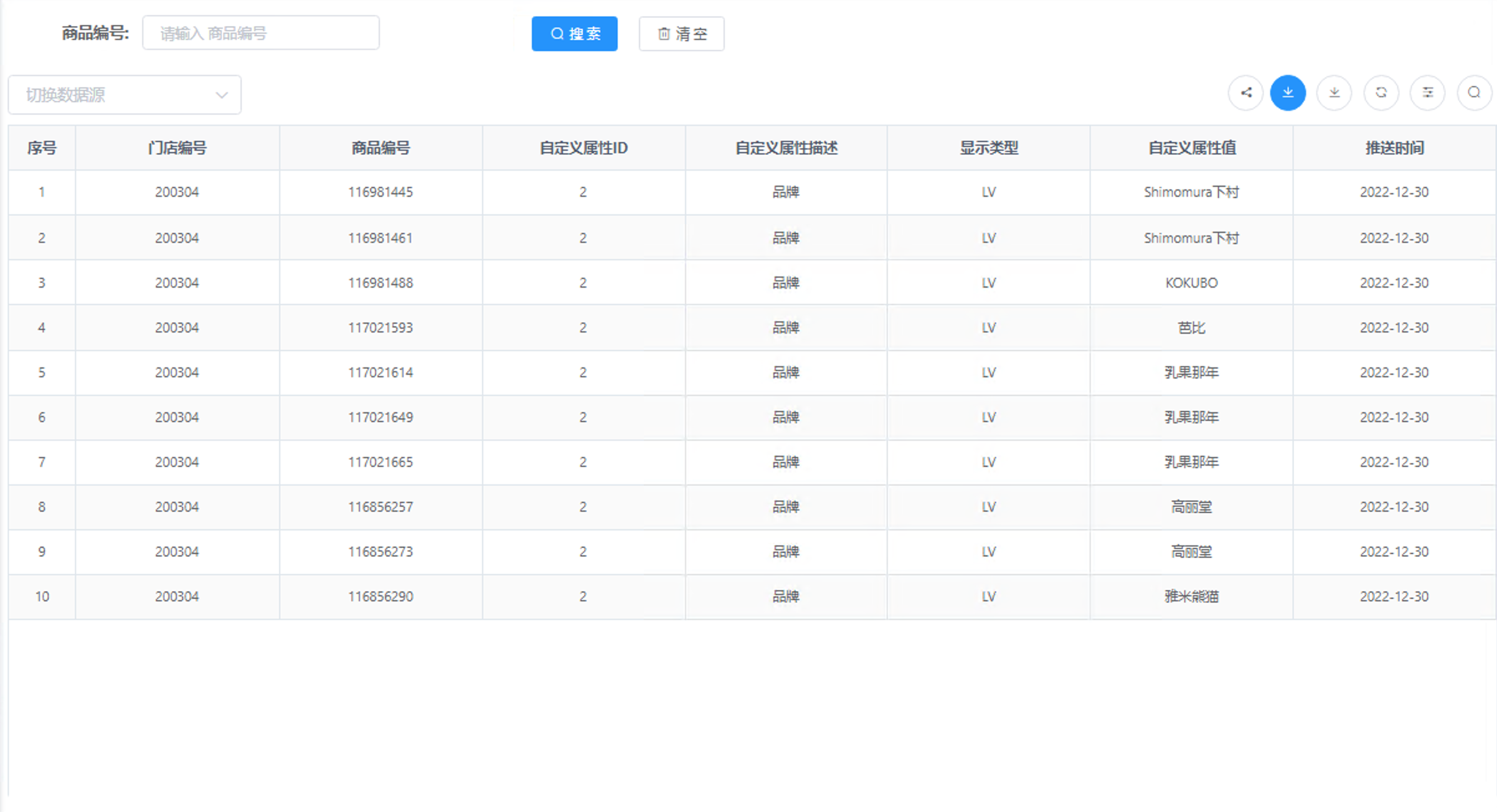 商品自定义属性